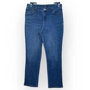 Lee Women Classic Fit‎ Straight Leg Jeans Size Waist 32 Blue Pocket High Rise